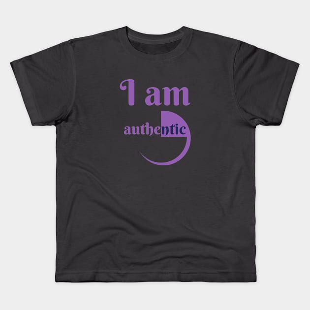 I Am Authentic Kids T-Shirt by HelenGie